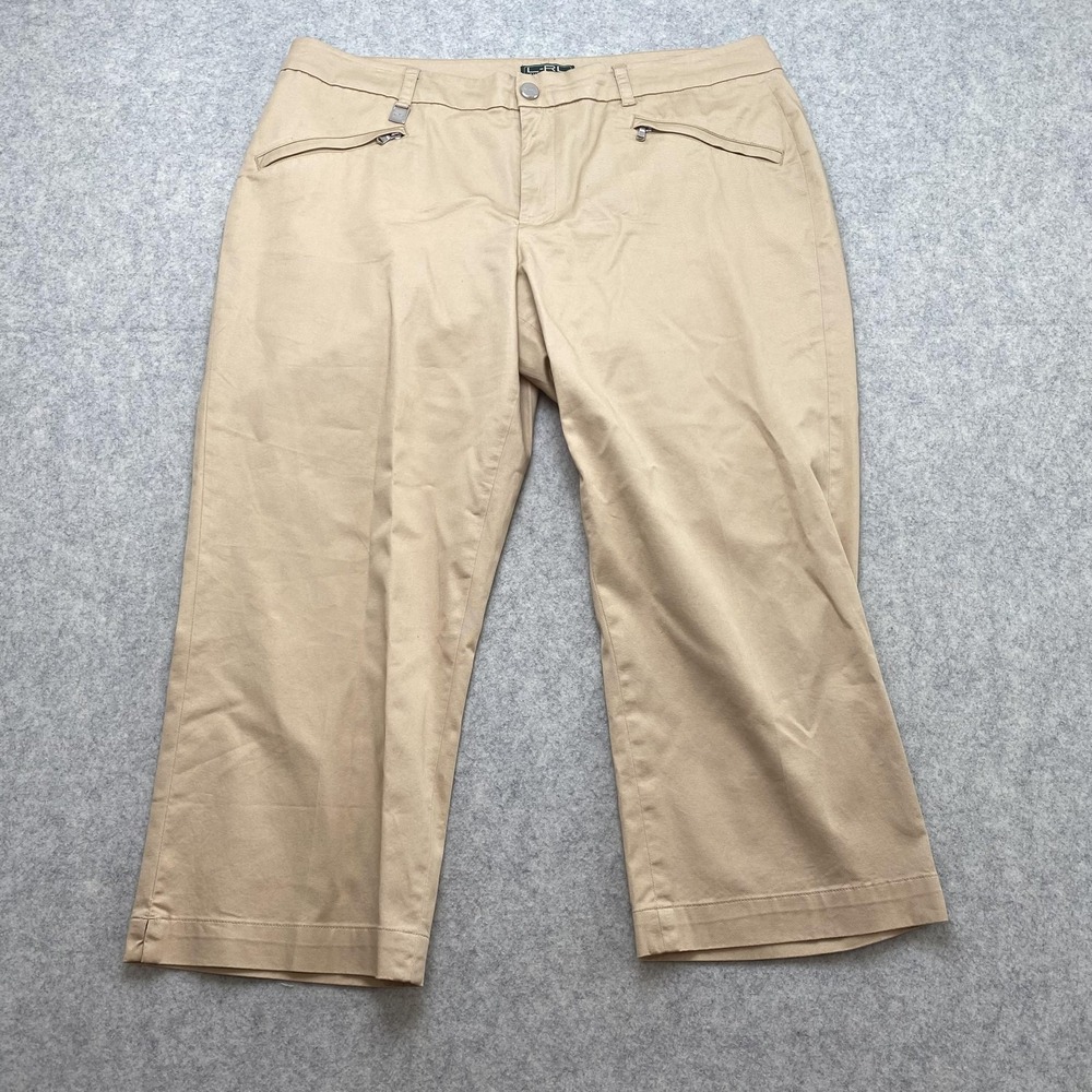 Lauren Ralph Lauren Capri Pants Womens 14 (36x20) Beige Twill Stretch Casual